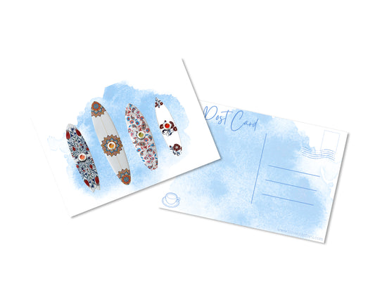 Tea Cups on Boards Postcard